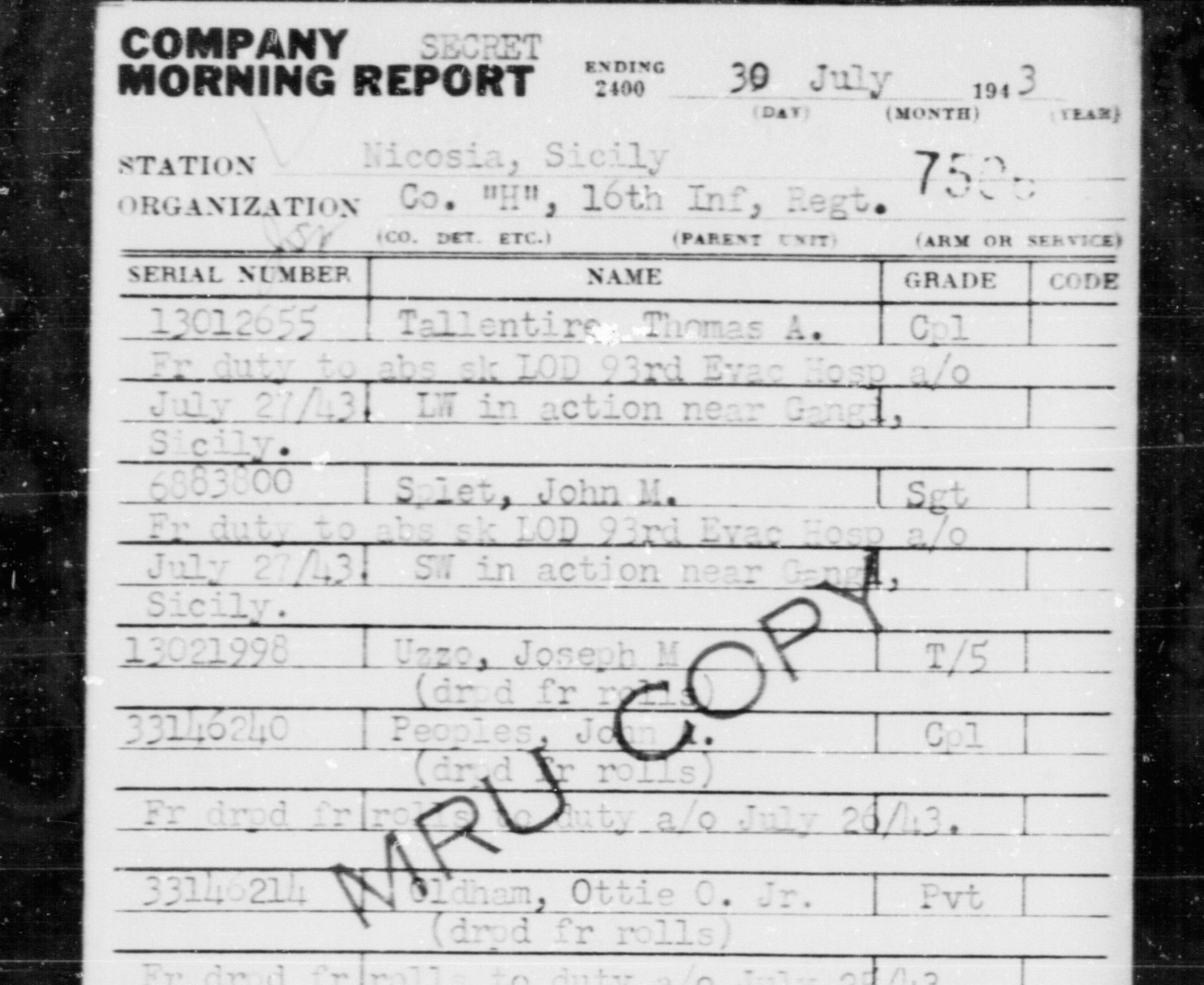 scanned record